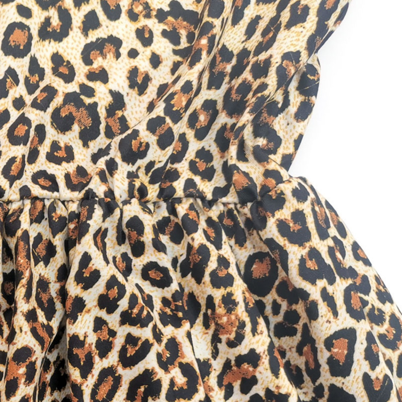 Wholesale Boutique Leopard Sleeveless Girls Dresses 