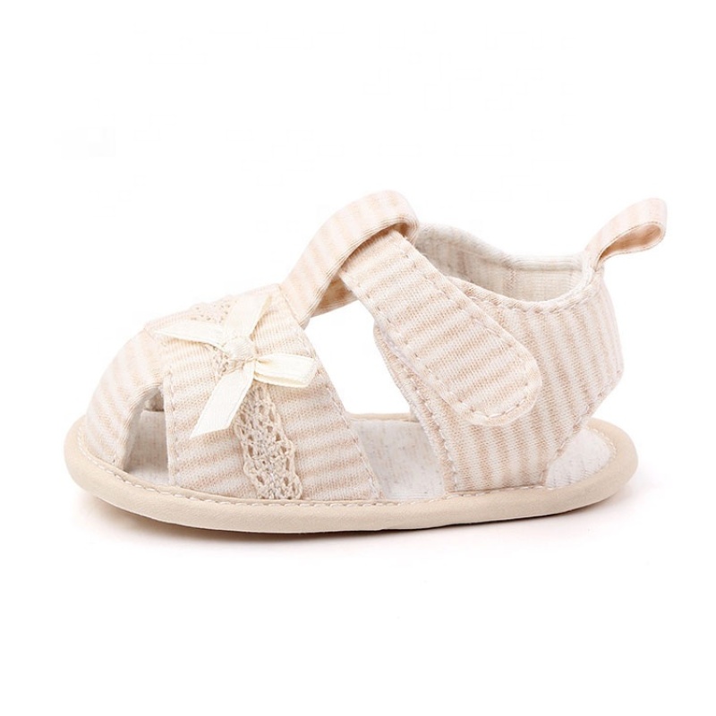 2021 new design summer baby breathable shoes cotton bow sandals