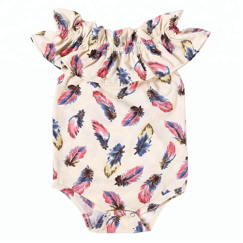 Bulk wholesale baby clothes Newborn Infant Baby Girls sleeveless romper with off-shoulder design
