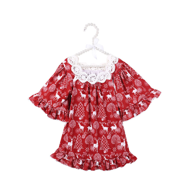 Beautiful Ruffle Tops for Girls with Short Sleeves Lace Square Collar