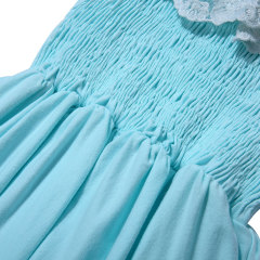 KAPU Autumn Blue cotton pink plain long chiffon slim girls cute dresses