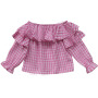Wholesales OEM christmas plaid fall long sleeves kids top girl blouse 2020