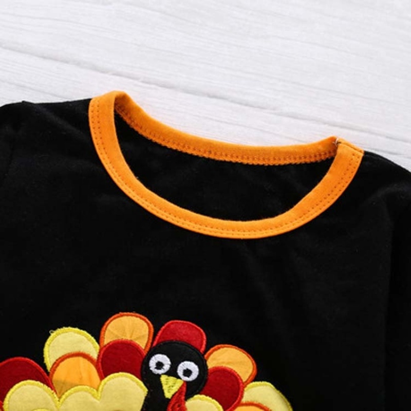 2021 thanksgiving black fashion kids fashion flare pants baby girls clothing sets clothes