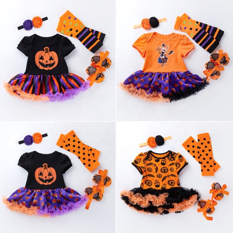 Halloween 2021 boutique multicolor pettiskirt baby  wear set