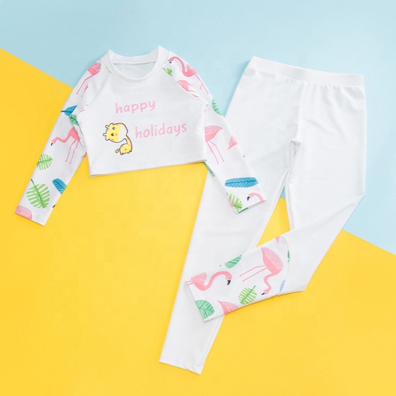2021 high quality exclusive desinger girls swimwear flamingo swimsuit