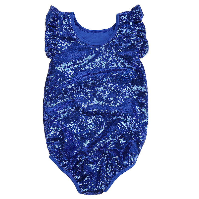 Top Quality Boutique Girl Romper Cotton Sleeveless  Baby Clothes Sequin Leotard