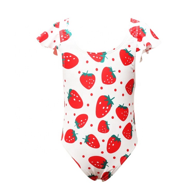 High quality 2021 cute fruit designer baby bikini short sleeve swimsuit