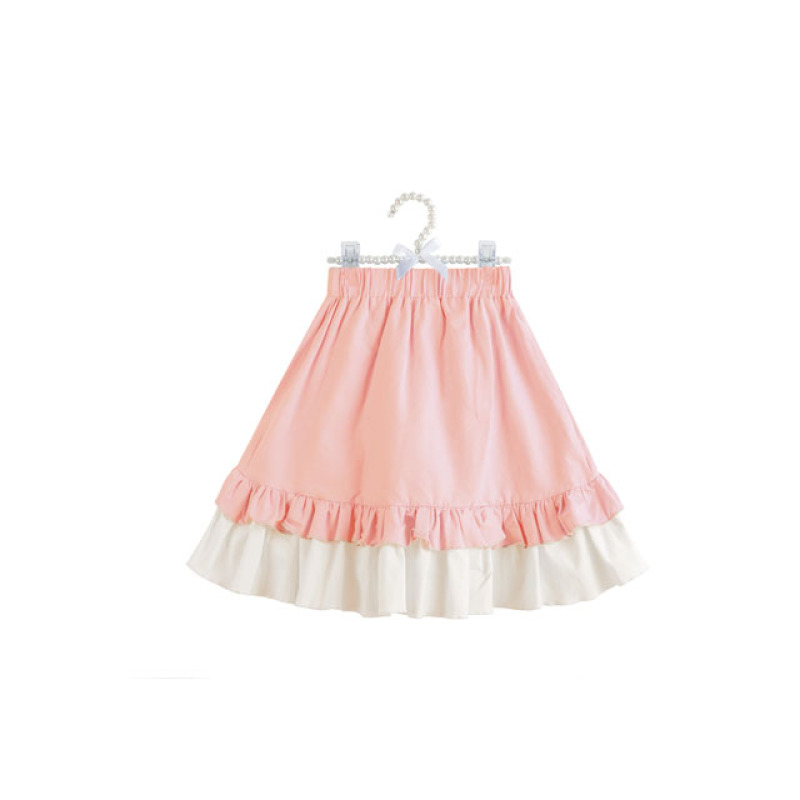 Baby girl's winter beautiful small flowers embroidered  ruffle multi layers skirt