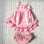 Hot Sale Summer Baby Girl Cotton Swing Top And Bloomer Set
