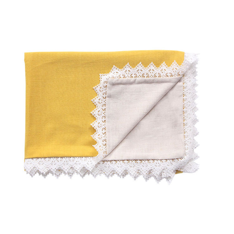 New wholesale breathable lace cotttn linen soft baby cover swaddle blanket