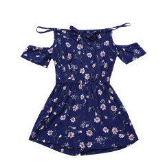 KAPU Polyester Solid soft baby grow cotton short sleeves baby flower romper costume
