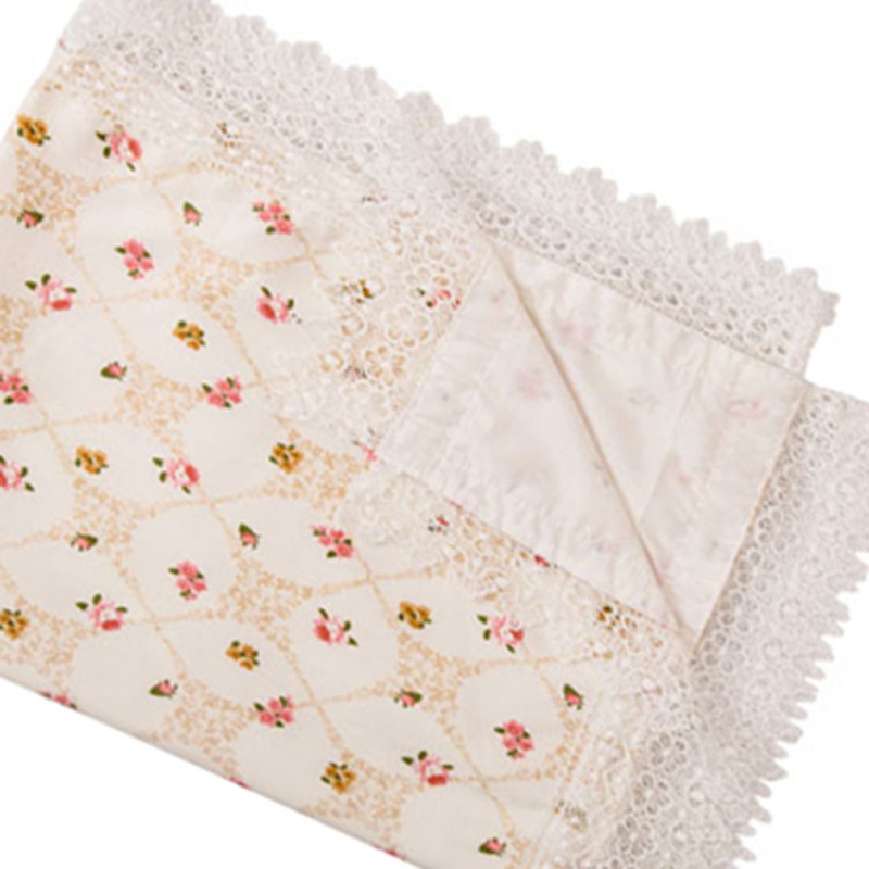 Wholesale White Embroider Cotton Baby Kid Lace Blanket For Months