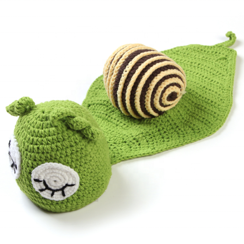 Baby Photo Props Snail Crochet Clothing Green Handmade Photography Props Studio Accessories