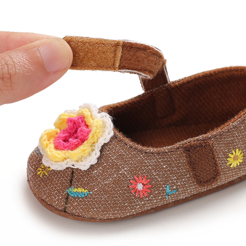 Hot Sale Boutique Cheap Flower Girls Pink Gold White Wedding Flat Shoes for Baby and Kids