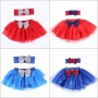Wholesale Baby Girl Colorful Fluffy Pettiskirts Patriotic Chiffon Tutu 4th of July Princess Skirts