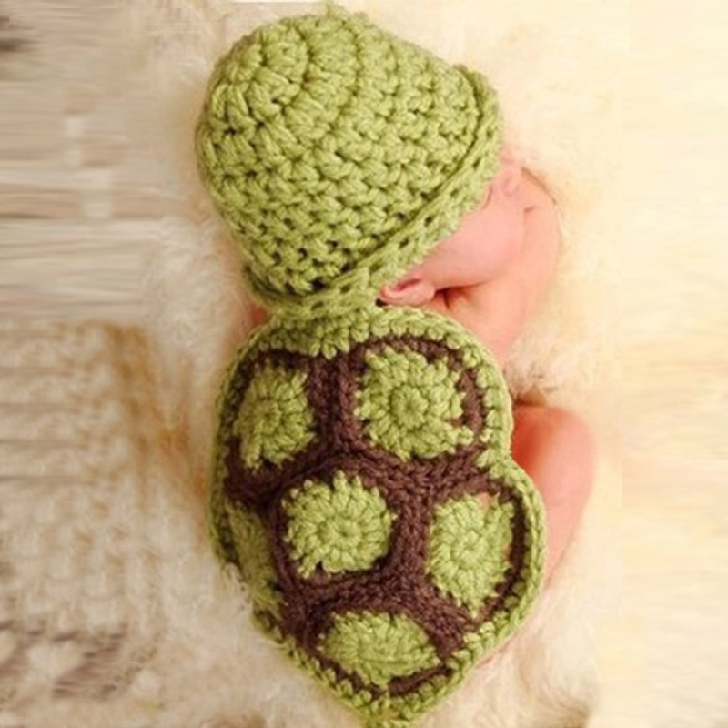 Baby Photo Props Snail Crochet Clothing Green Handmade Photography Props Studio Accessories