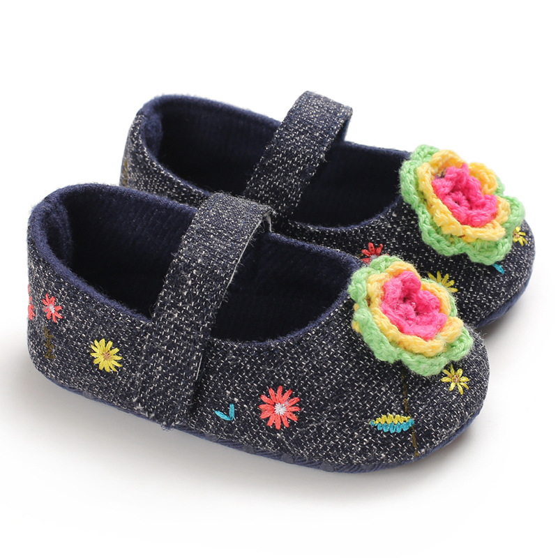 Hot Sale Boutique Cheap Flower Girls Pink Gold White Wedding Flat Shoes for Baby and Kids