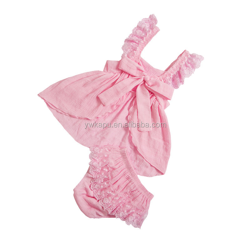 Manufacturer Wholesale Baby Girls Ruffle Swing Top With Bloomer Outfit Sets