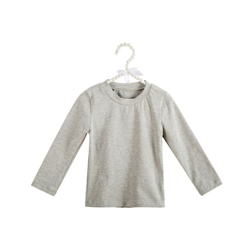 Baby girl boutique clothes oem long sleeve shirt solid color kids clothes