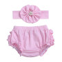 2019  Cute  Newborn  Toddler Summer Clothes Cotton Chiffon Ruffle Baby Girl Bloomers with headband