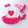 Factory Direct Sale Little Baby Girl Long Sleeve Birthday Clothing Set