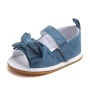 Hot selling flat buckle strap plaid  bow sandals custom new born baby shoes