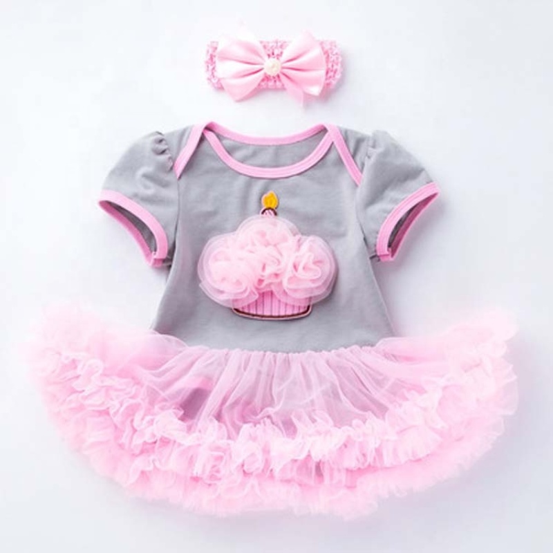 Hot Sale Baby Birthday Smash Cake Tutu Dress With Hair Accessories 