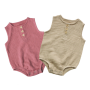 Wholesale newborn dusty pink baby girl colthes rommper jumpsuit