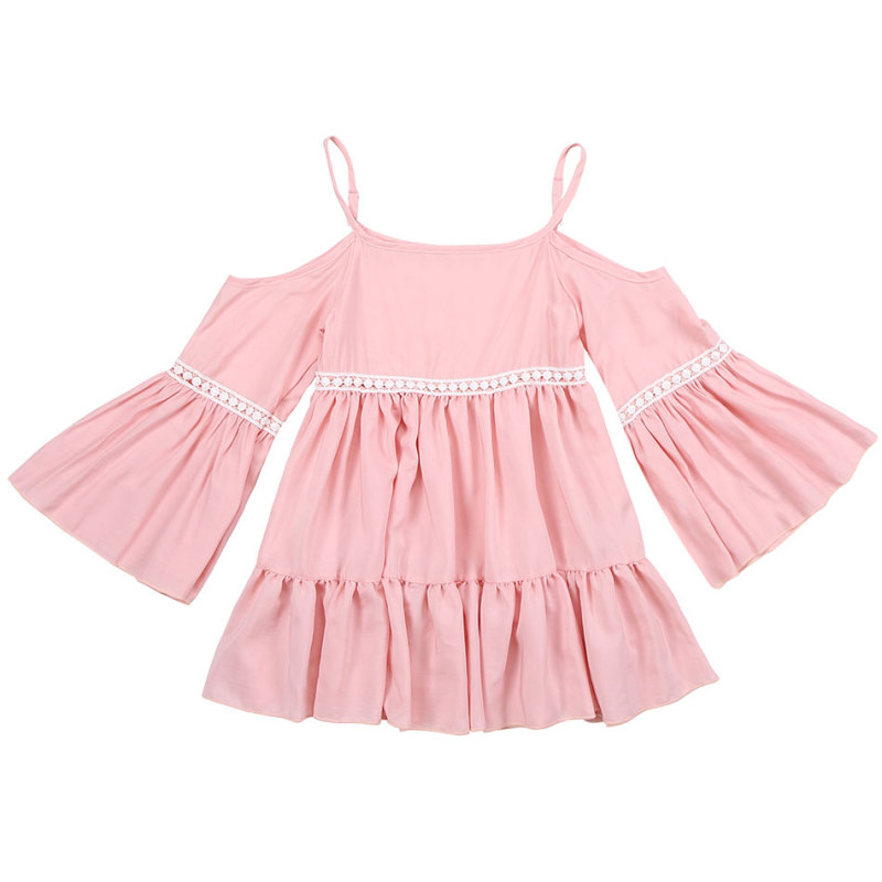 Latest design pink long sleeve cute ruffle straps  top for girl