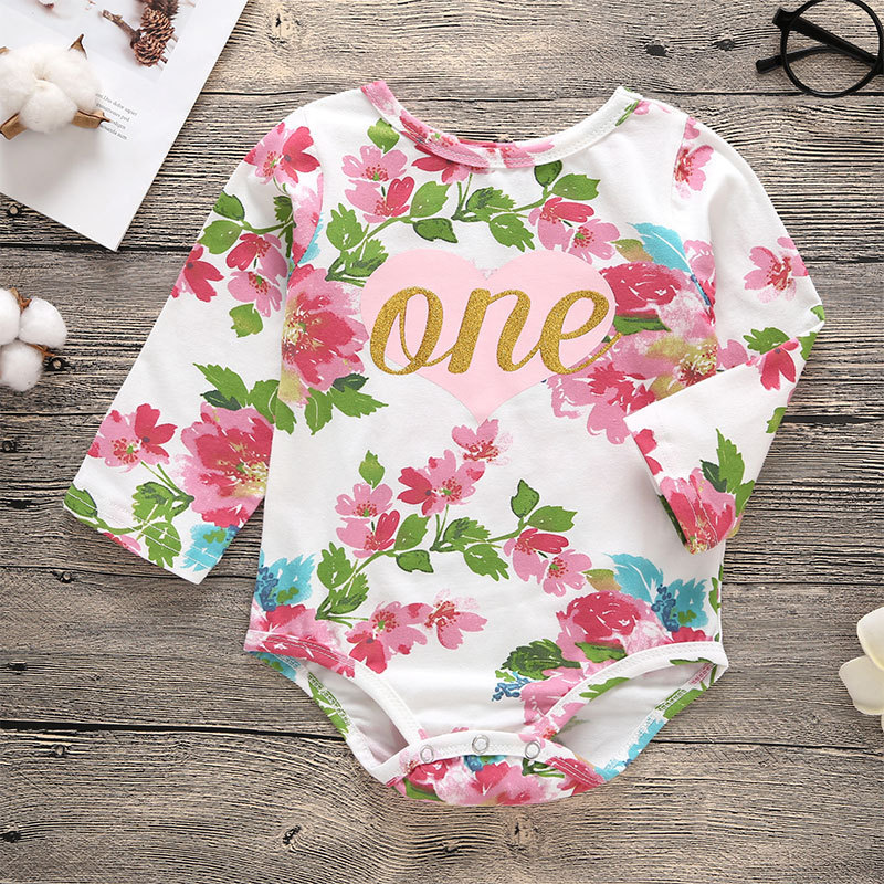 Hot Sale Pretty Baby Girls Floral Rompers With Tulle Skirts