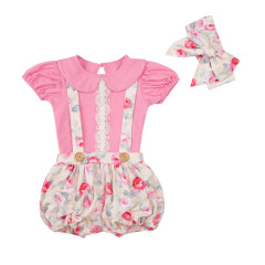 Fashion Baby Girl Clothing Sets Short Sleeve Shirt And Suspender Pants Suits