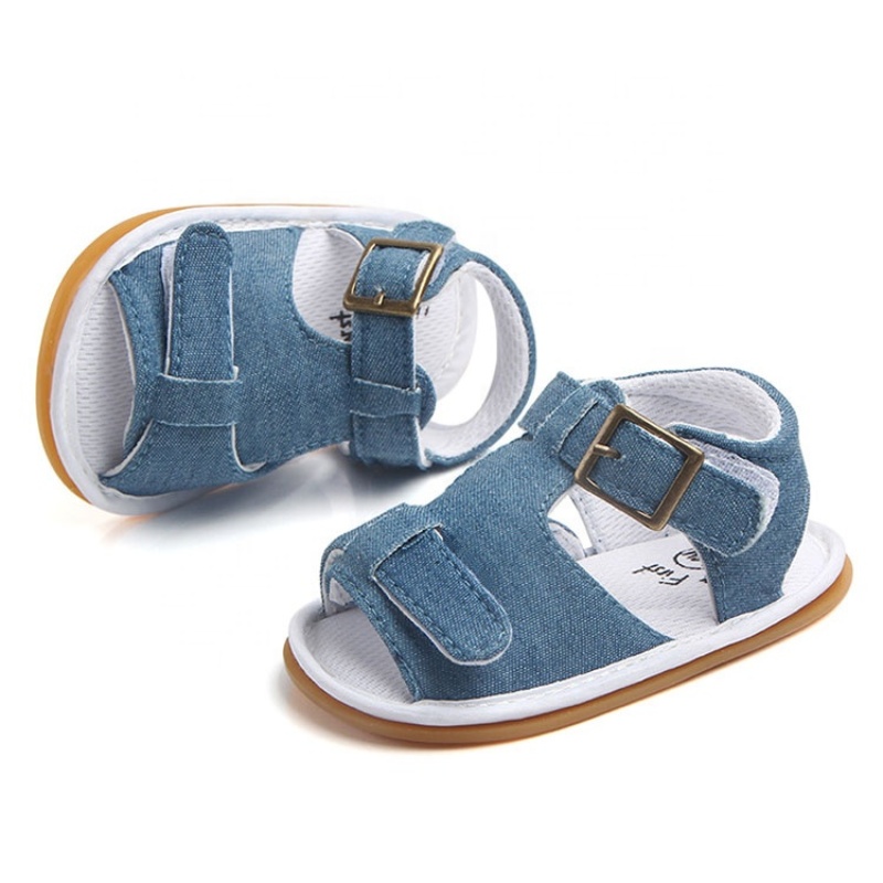 2021 summer fashion solid color baby boy buckle strap leather sandals