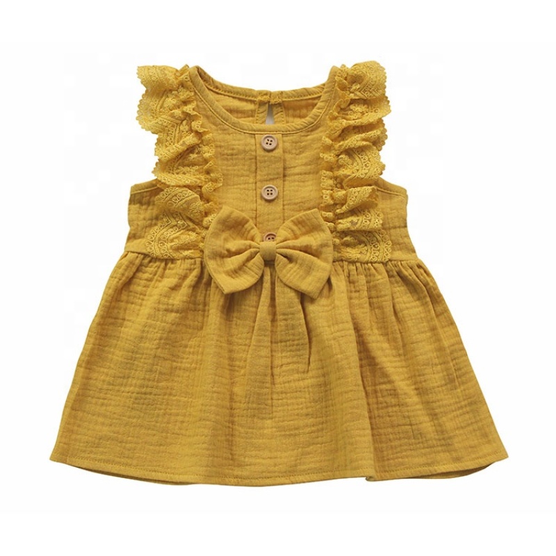 Pink summer cotton toddler children baby girl wear  causal dress