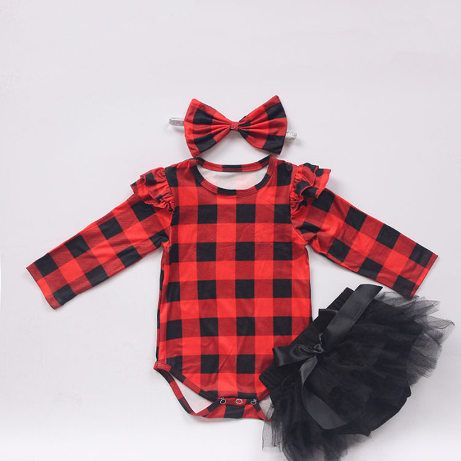 Christmas Infant Toddler Baby Girl's Clothing Romper Set