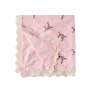 Factory Wholesale Solid Color Print  Laced Soft Cotton Baby Quilt Embroidered  Blanket For Girl