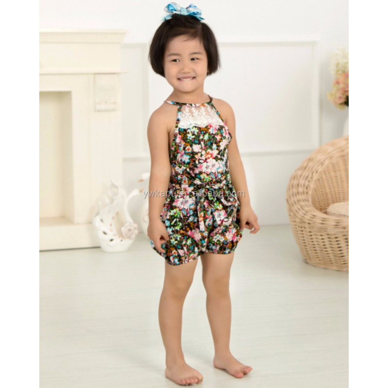 Wholesale newborn baby clothing organic cotton floral rompers and jumpsuits baby outfit