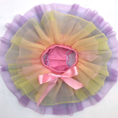 2pc Newborn Pink Tulle colorful baby girls tutu skirts with ribbon adn headband for kids
