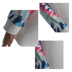 Wholesale causal design tie dye splice t-shirt mommy and me fall clothing