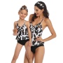 2021 black green matching swimsuit sets  parent  child two piece bikini