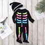 2021 black trendy creative bone halloween skeleton 2 piece set baby jumpsuit