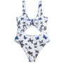 2021 korean trendy sexy cutout swimsuit butterfly hollow front tie bikini
