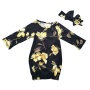 Unisex Long Sleeve Baby Gown Milk Silk Baby Sleeper Baby Knotted Gowns