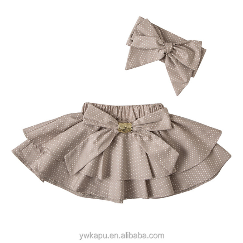 Wholesale Polka Dot Fashion Mini Skirt Headband Set For Girls