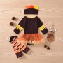 2021 cute turkey cartoon custom baby cotton dress clothes set