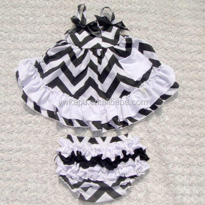 Hot Sale Summer Baby Girl Cotton Swing Top And Bloomer Set
