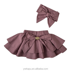 Wholesale Polka Dot Fashion Mini Skirt Headband Set For Girls