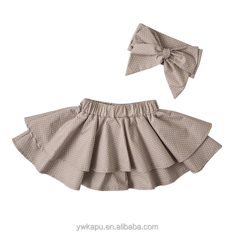 Wholesale Polka Dot Fashion Mini Skirt Headband Set For Girls