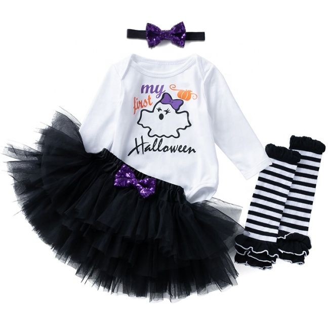 2021 fall short sleeve sequins  black tulle layered skirt baby girl dresses
