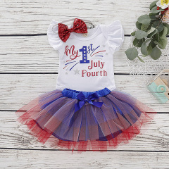 Wholesale New Design Toddler Girls Short Sleeve Romper And Colorful Tulle Dresses With Sequin Bow