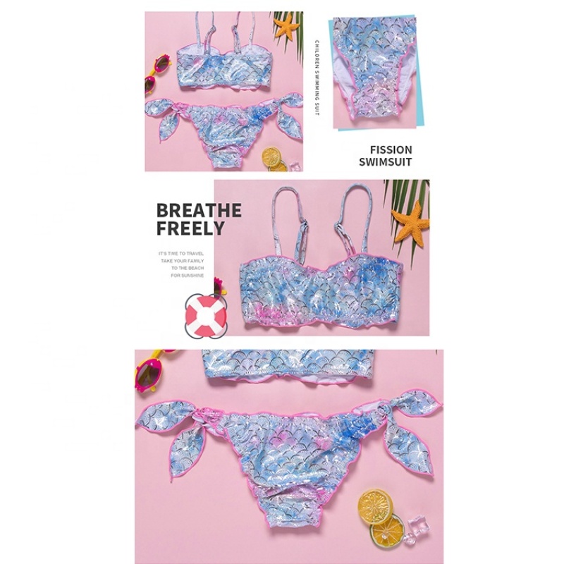 Summer new arrivals custom kids swimwear sparkling bikinis